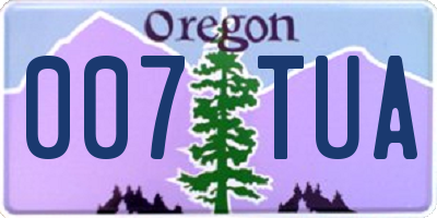 OR license plate 007TUA