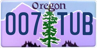 OR license plate 007TUB