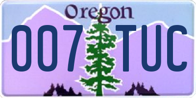 OR license plate 007TUC