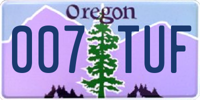OR license plate 007TUF