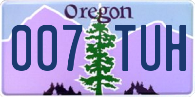 OR license plate 007TUH