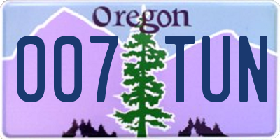 OR license plate 007TUN