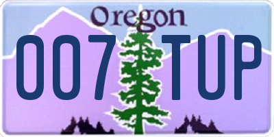 OR license plate 007TUP