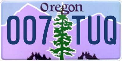 OR license plate 007TUQ