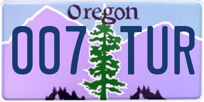 OR license plate 007TUR