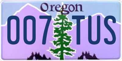 OR license plate 007TUS