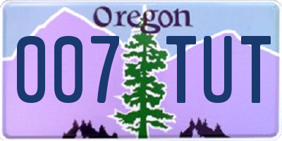 OR license plate 007TUT