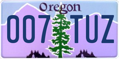 OR license plate 007TUZ