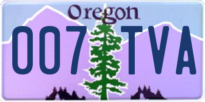 OR license plate 007TVA