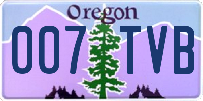 OR license plate 007TVB
