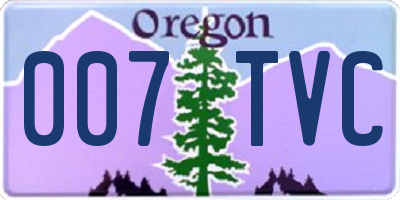 OR license plate 007TVC