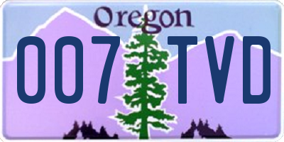OR license plate 007TVD