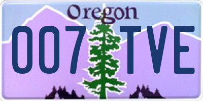 OR license plate 007TVE