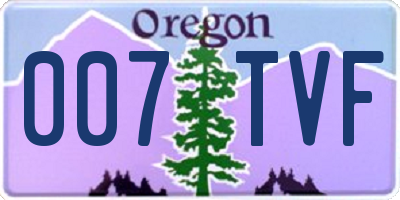 OR license plate 007TVF