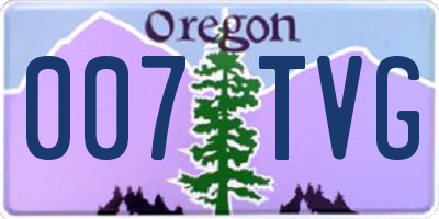 OR license plate 007TVG