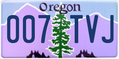 OR license plate 007TVJ