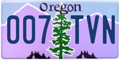 OR license plate 007TVN