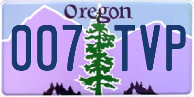 OR license plate 007TVP