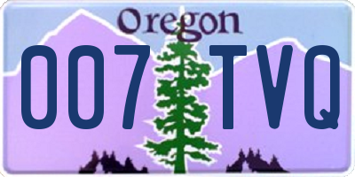 OR license plate 007TVQ