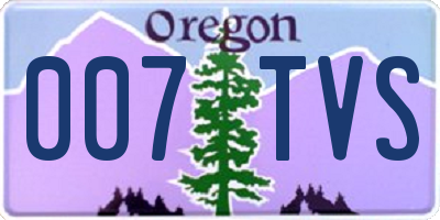 OR license plate 007TVS