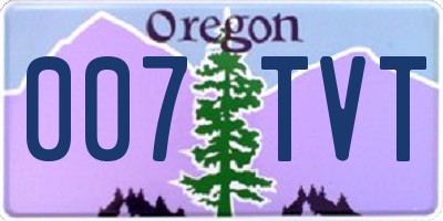 OR license plate 007TVT
