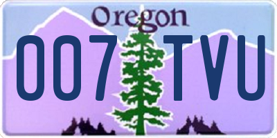 OR license plate 007TVU