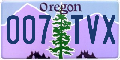 OR license plate 007TVX