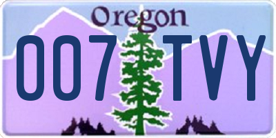 OR license plate 007TVY