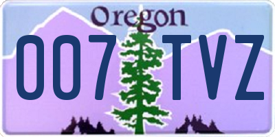 OR license plate 007TVZ