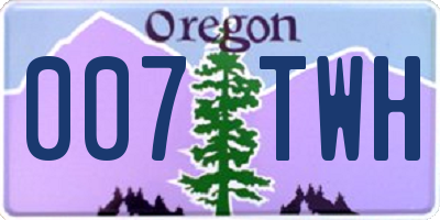 OR license plate 007TWH