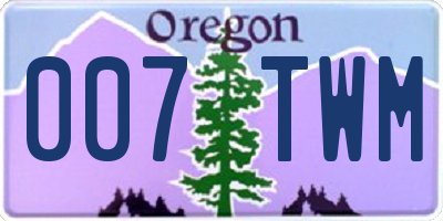 OR license plate 007TWM