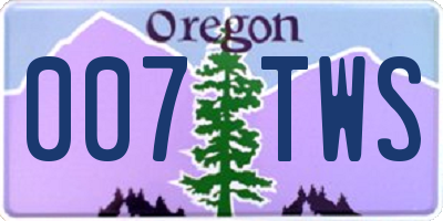OR license plate 007TWS