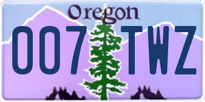 OR license plate 007TWZ