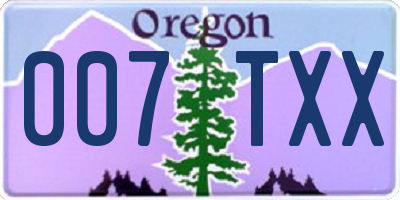 OR license plate 007TXX