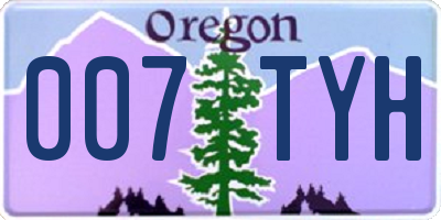 OR license plate 007TYH