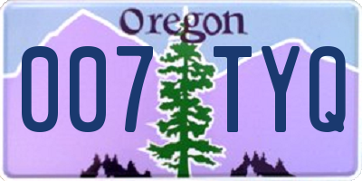 OR license plate 007TYQ