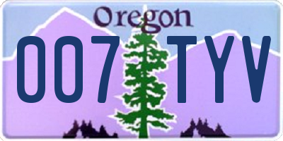 OR license plate 007TYV