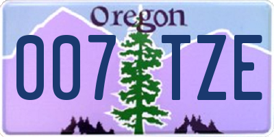 OR license plate 007TZE