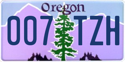 OR license plate 007TZH