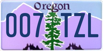 OR license plate 007TZL