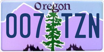 OR license plate 007TZN