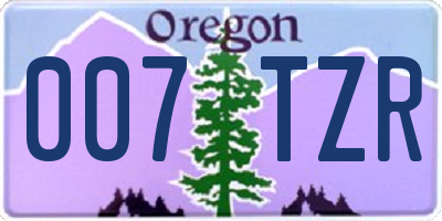 OR license plate 007TZR