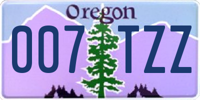 OR license plate 007TZZ
