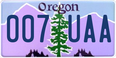 OR license plate 007UAA
