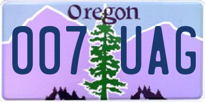 OR license plate 007UAG