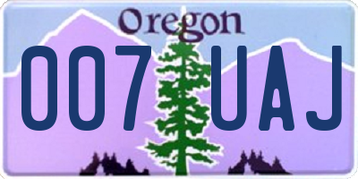 OR license plate 007UAJ