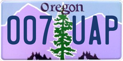 OR license plate 007UAP