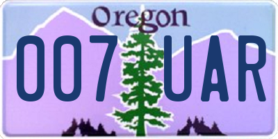 OR license plate 007UAR