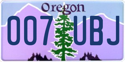 OR license plate 007UBJ