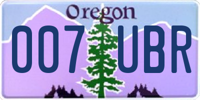 OR license plate 007UBR